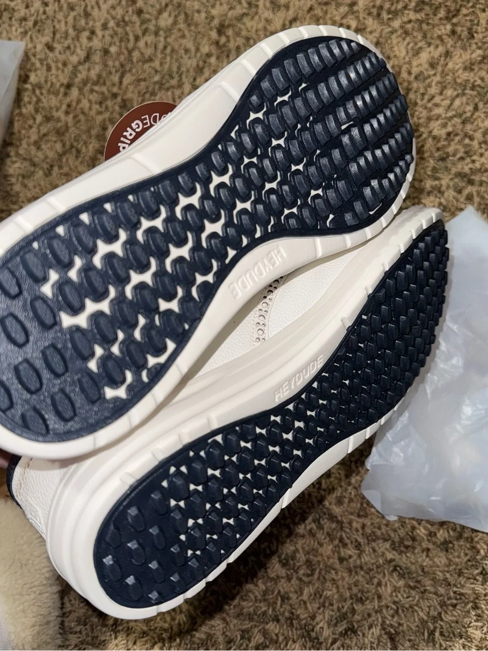 HEYDUDE Wally Golf Classic Men's Golf Shoes White/Navy Blazer US 12 NWT